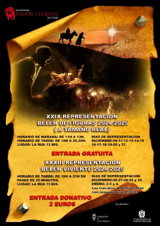 Cartel de Navidad en miniatura del Belén Viviente 2024-2025 en Castro-Urdiales
